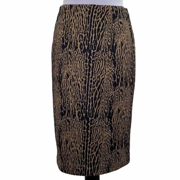 CARMEN Marc Valvo Leopard Midi Pencil Skirt Small - Picture 1 of 8